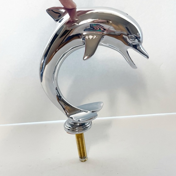 Chrome Dolphin Faucet for 3-Hole Wide Spread Deck Mount Sink READ - Picture 6 of 14